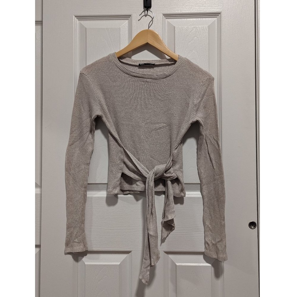 tie front knit top